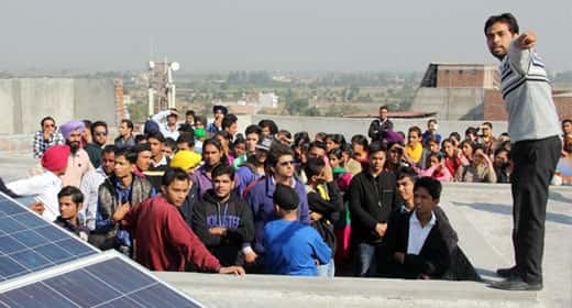 During the guided trip of the campus