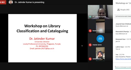 WORKSHOP ON “LIBRARY CLASSIFICATION AND CATALOGUING”