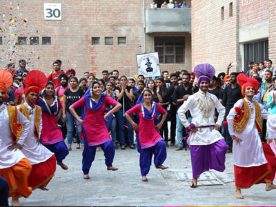 Giving colourful performances during cultural procession