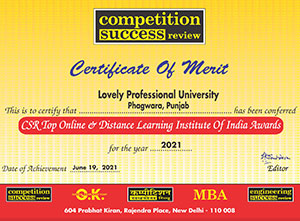 Top Online and Distance learning Institute of India Award