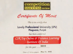 Top Online and Distance learning Institute of India Award