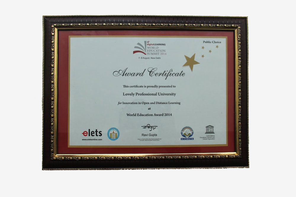 World Education Summit Award (WES) 2014